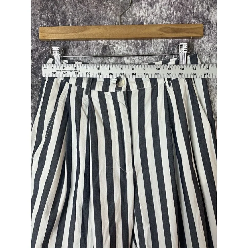 Urban Outfitters‎ Percy Tapered Pleated High Rise Striped Blue White Pants 4